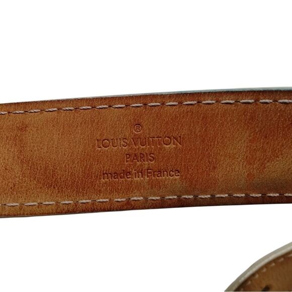Louis Vuitton Azure Damier Canvas LV Mini Tresor Belt Size 75/30 Auth main image 8